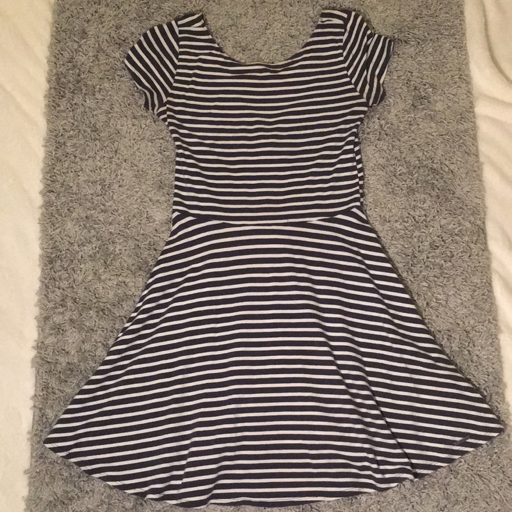Navy and white stripped dress